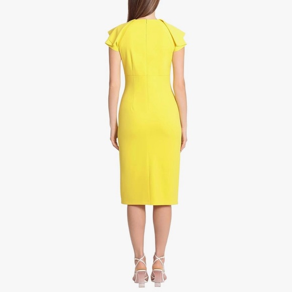 NWT Maggy London Women’s Yellow Midi Dress Size 2 - Picture 4 of 12